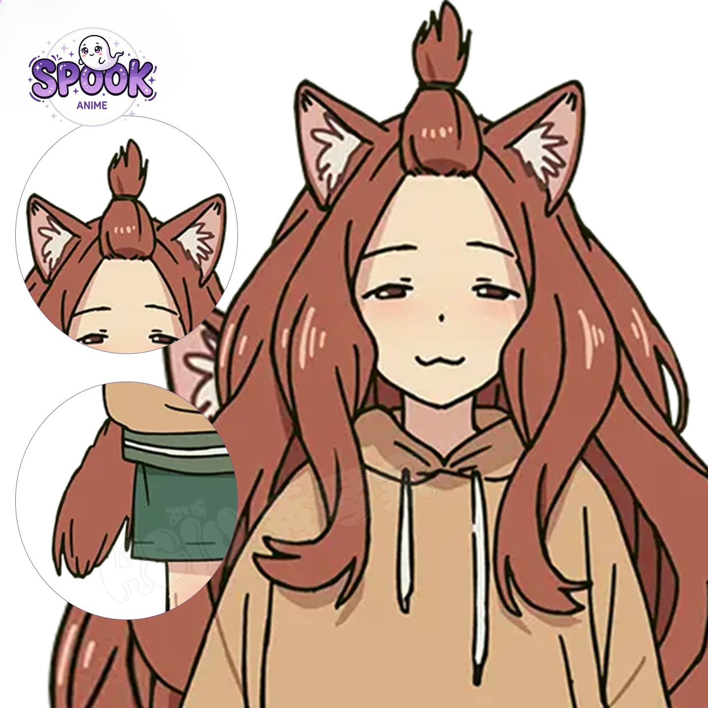 Women'S Ear Accessories - Brown Long Wig Masuko Yaku Neko