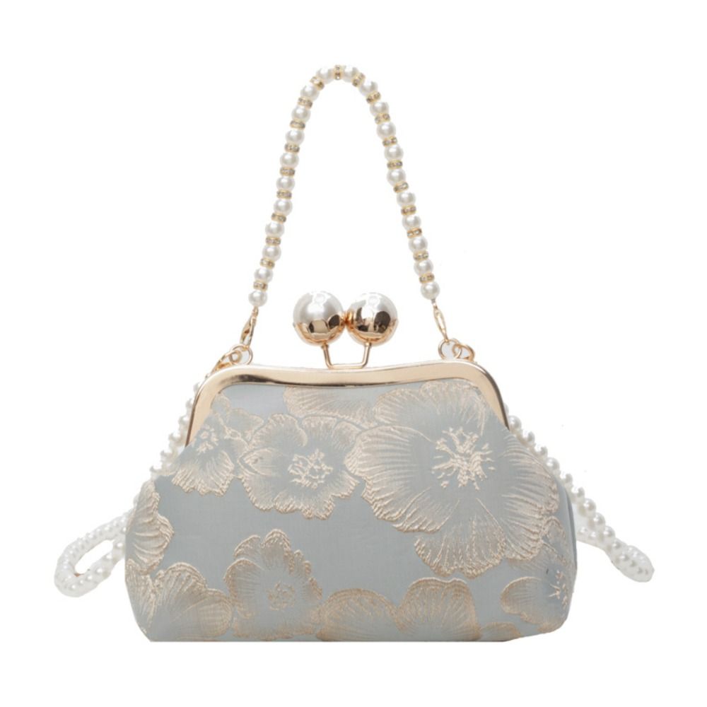 Women'S Accessories Handbags - Pearl Chinese Style Handbag Kiss Lock
