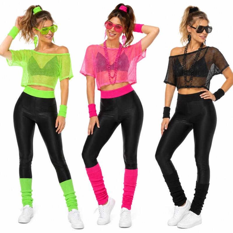 Women'S Ear Accessories - 80s Hippie Disco Outfit Set Neon