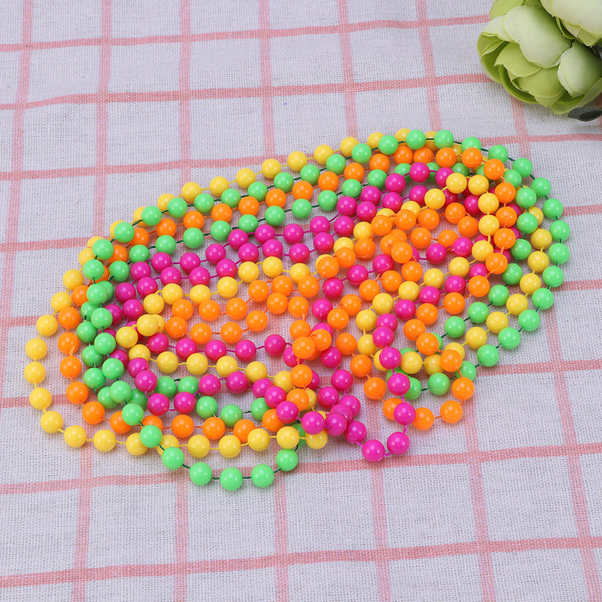 Women'S Accessories In The 80S - 4Pcs Plastic Bead Necklace Women Vibrant