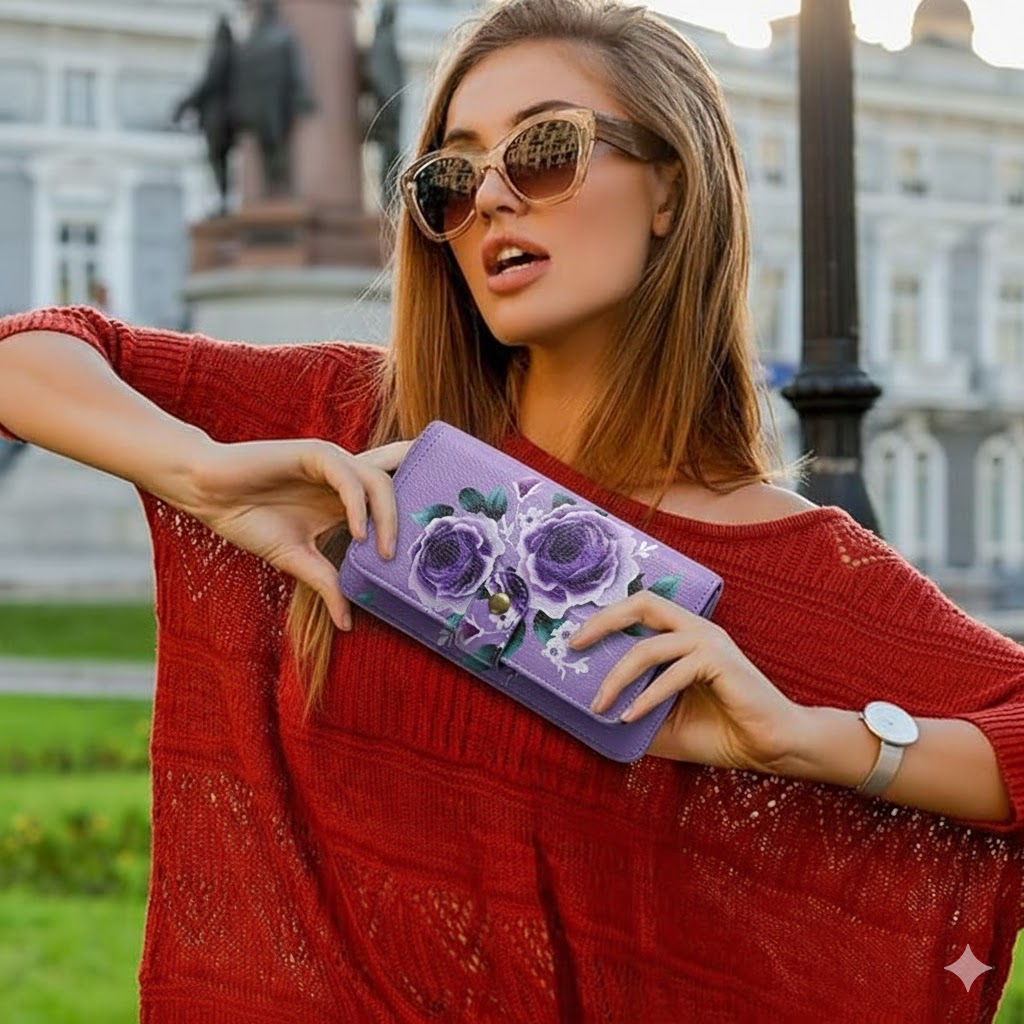 Elegant Floral PU Leather Clut - Women'S Accessories Wallet recension och pris