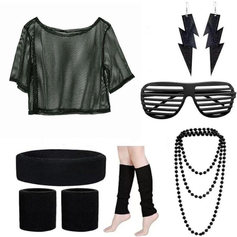 80s Hippie Disco Outfit Set Ne - Women'S Ear Accessories recension och pris