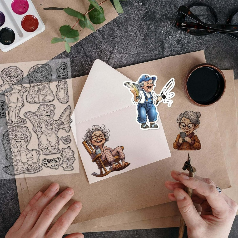 Smiling Old Lady Clear Stamps  - Women Accessories Clearance recension och pris
