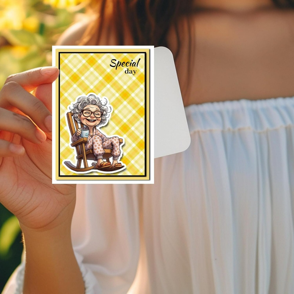 Smiling Old Lady Clear Stamps  - Women Accessories Clearance recension och pris