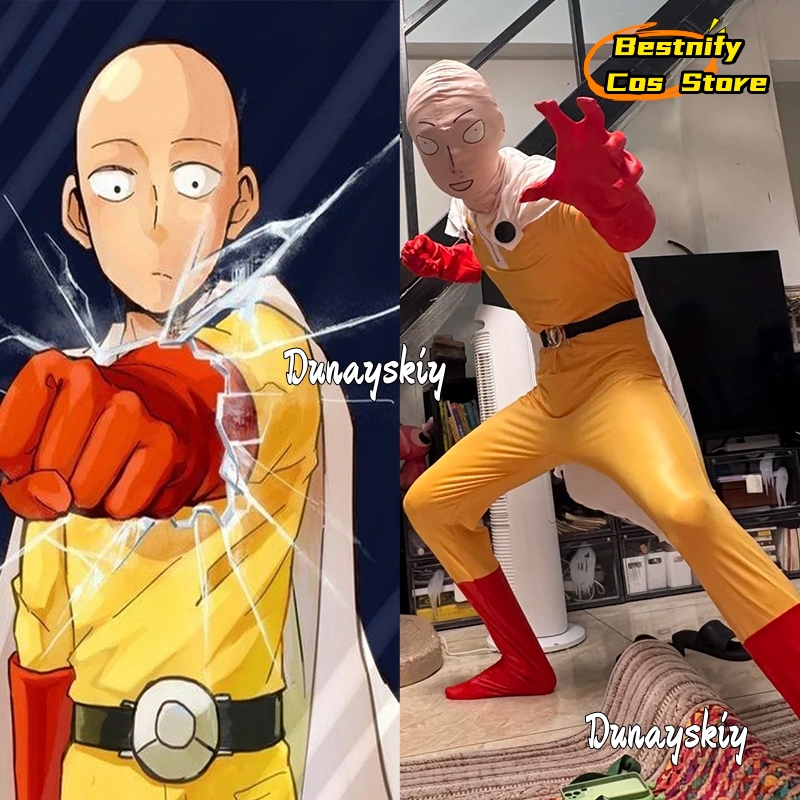 Saitama MAN Cosplay Jumpsuit C - Women'S Red Accessories recension och pris