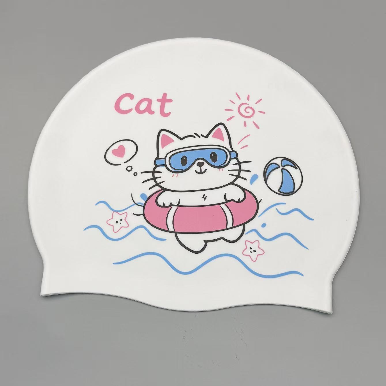 Cute Kitten Silicone Swim Cap  - Women'S Ear Accessories recension och pris