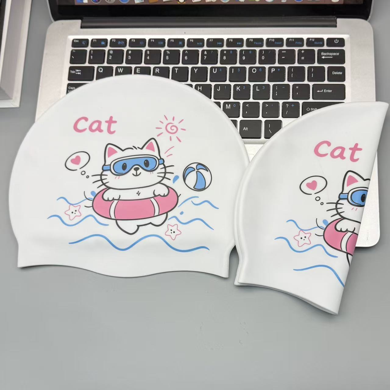 Cute Kitten Silicone Swim Cap  - Women'S Ear Accessories recension och pris
