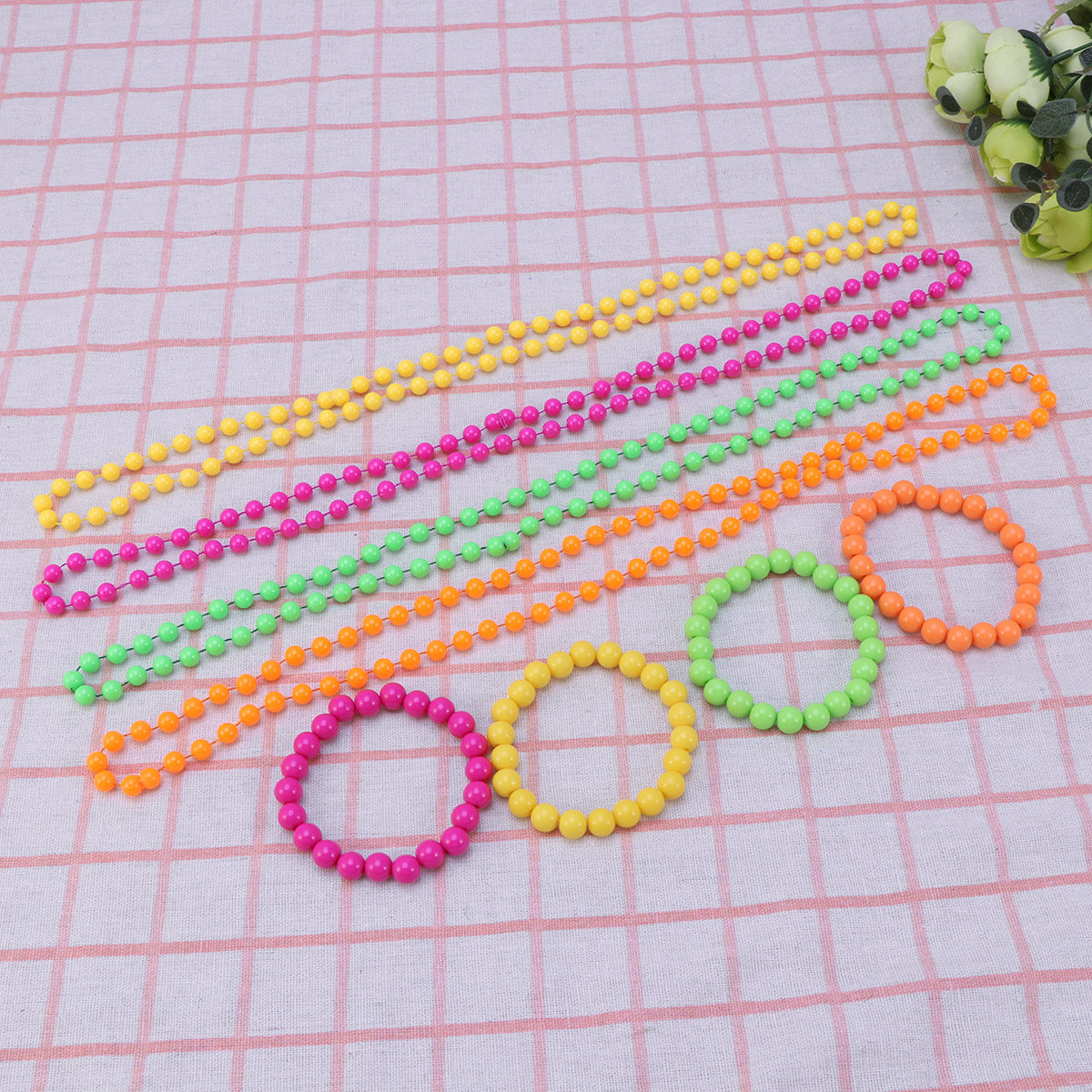 4Pcs Plastic Bead Necklace Wom - Women'S Accessories In The 80S recension och pris
